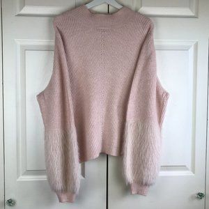 Knitizen Sweater Fuzzy Sleeves Pink XXL